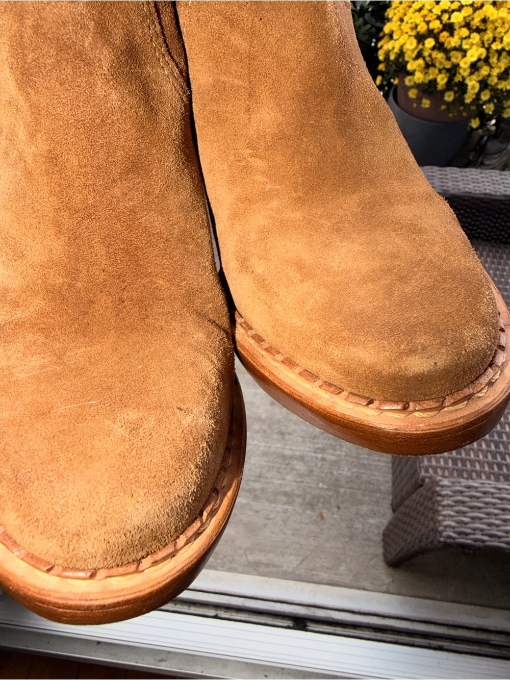 Michael Kors Tan Suede genuine luggage Leather Boots - Classic Heel - Picture 2 of 10